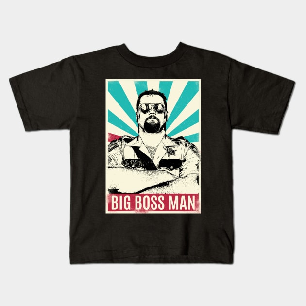 Vintage Retro Big Boss Man Kids T-Shirt by Bengkel Band